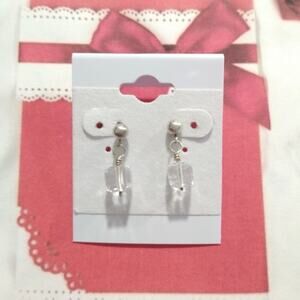 925 Sterling Silver Dangle Earrings White Quartz Beads Posts Jewelry Lot